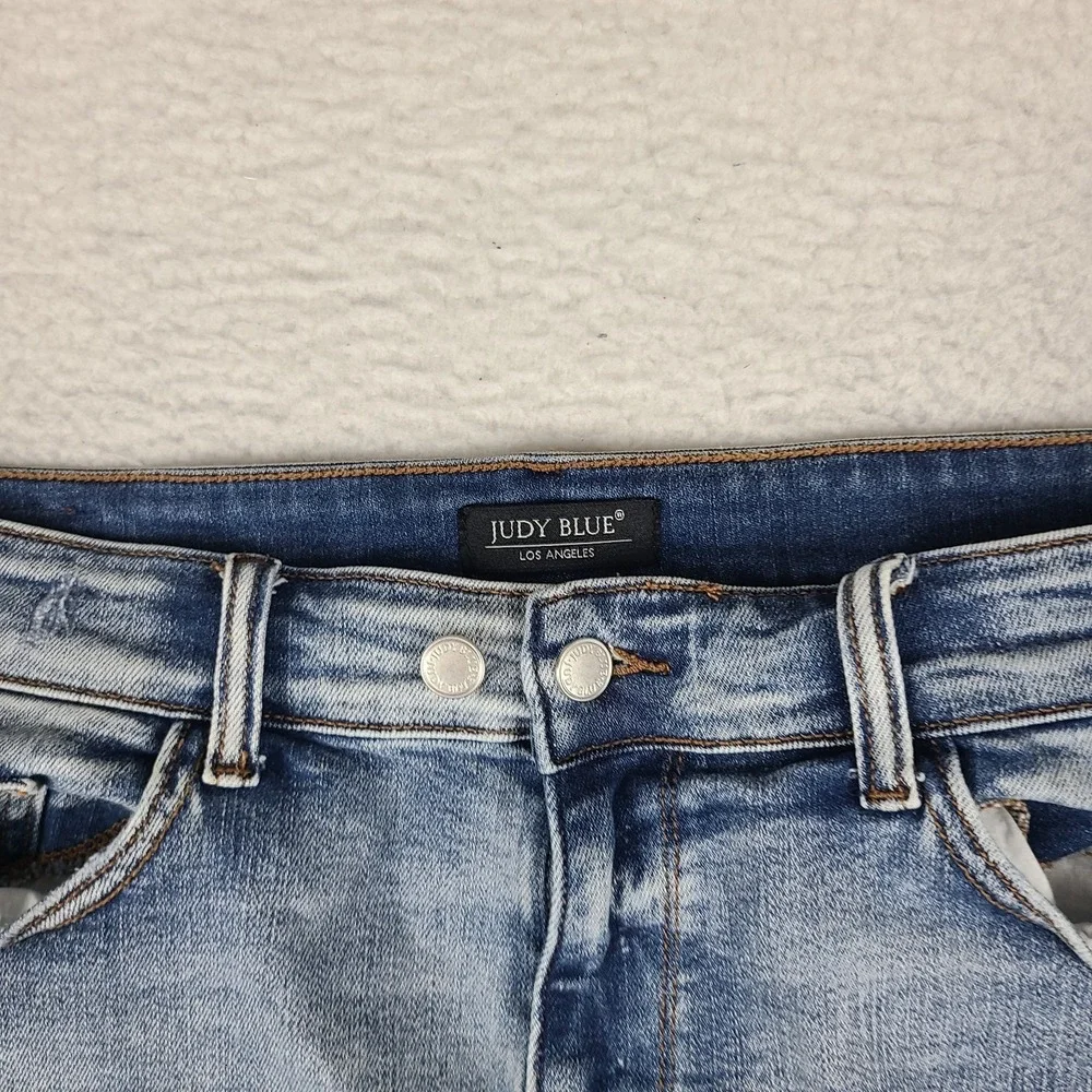 Judy Blue Jean Shorts Womens 3XL Distress Fray 5